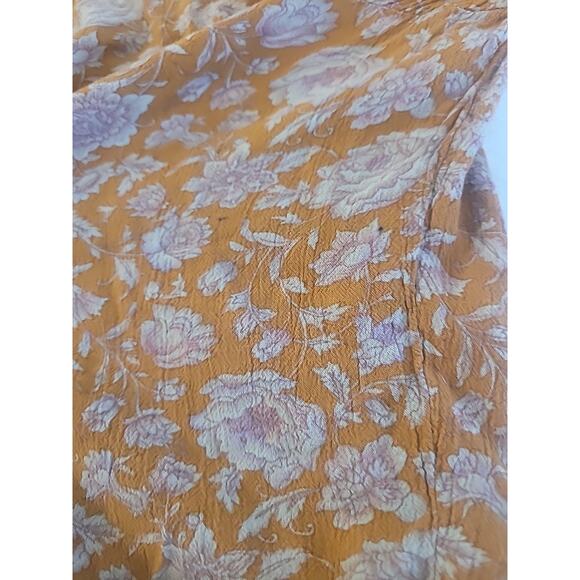 American Eagle Boho Bell Sleeve Floral Tie-Front Blouse XXL – 70s Festival Top - Picture 9 of 10